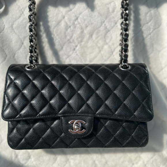 CHANEL Caviar Quilted Double Flap Medium Black Shoulder Bag - Picture 5 of 16